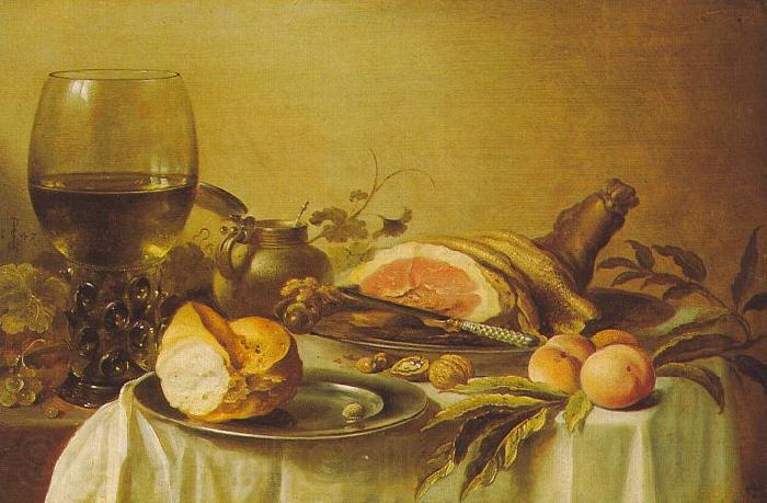 Pieter Claesz Breakfast with Ham Spain oil painting art